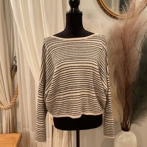 Billabong Cream and Black Striped Sweater